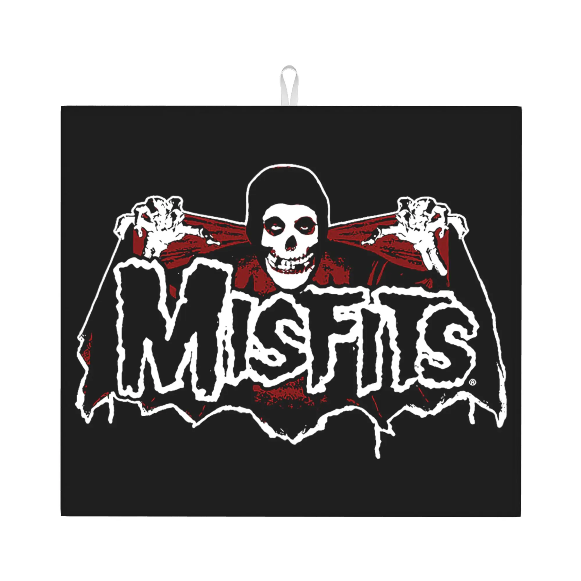 Punk Rock Band Misfits Non Slip Kitchen Counter Protector Mat Barware Tableware Reusable  Bathroom Drying Mat For Kitchen