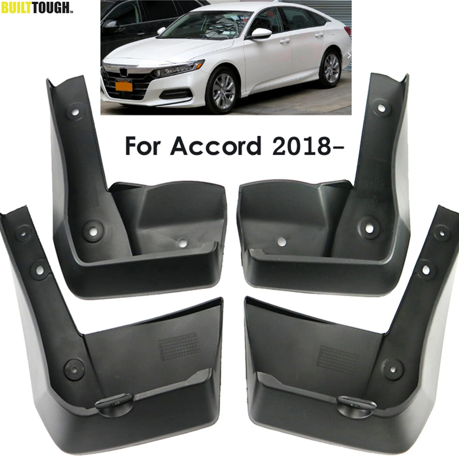 4Pcs Set Molded Car Mudguards For Honda Accord 2018 - 2021 10th Gen 10 Front Rear Fender Flares Mud Flaps Splash Guard 2019 2020