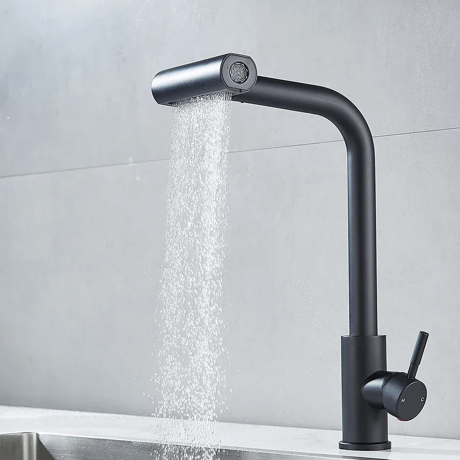 Lavello in acciaio inossidabile Lavabo per verdure Rubinetto da cucina Estraibile Multifunzionale 4 modalità Miscelatore Rubinetto da cucina Cascata