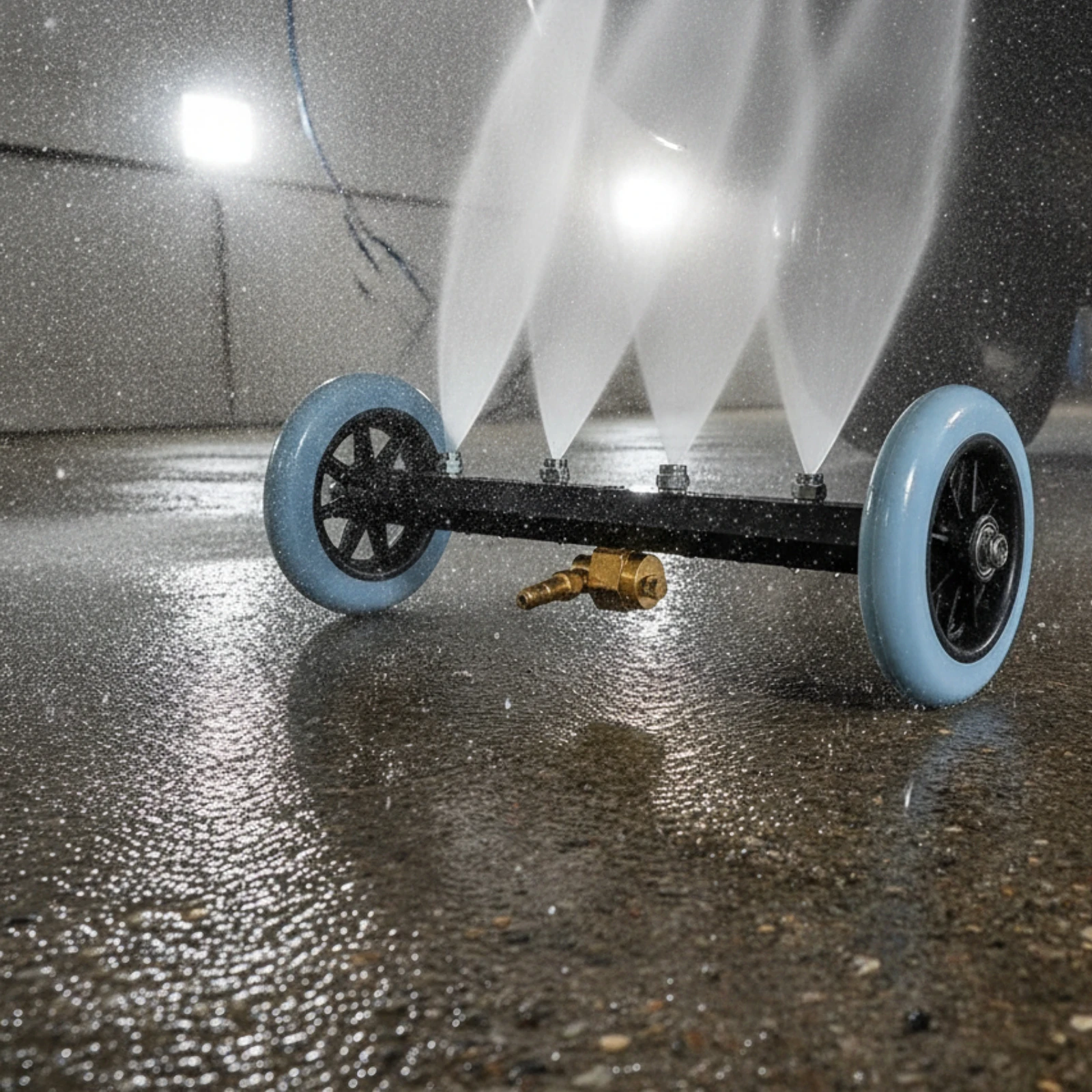 Pressure Washer Undercarriage Cleaner Wheeled Undercarriage Pressure Washer Attachment Slim-Profile Quick-Connect for Driveways