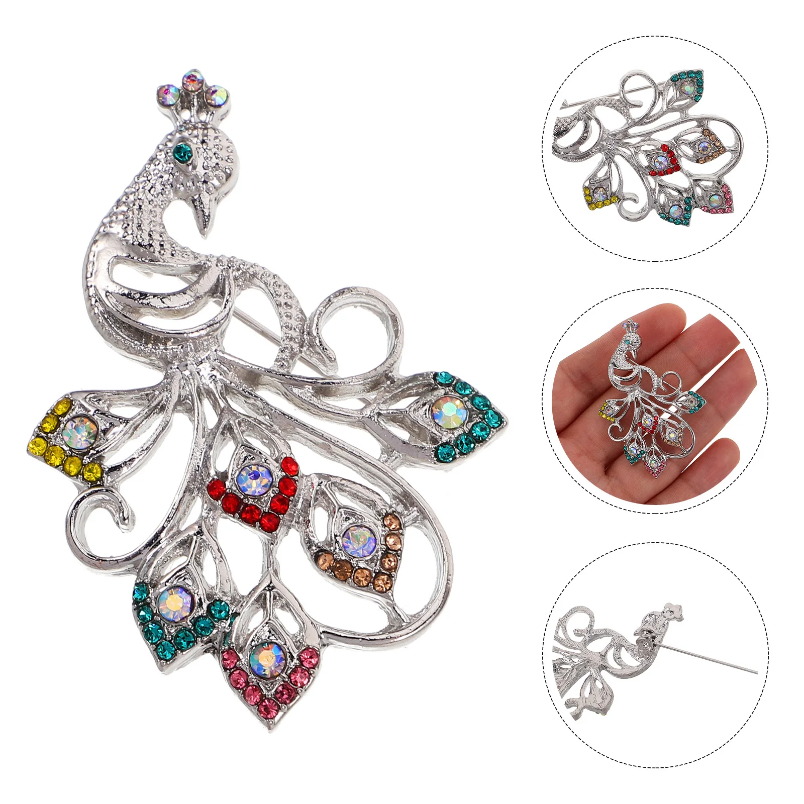 

Elegant Vintage Peacock Brooch Pin For Women Rhinestone Shiny Crystal Animal Brooches Lapel Pins Wedding Christmas