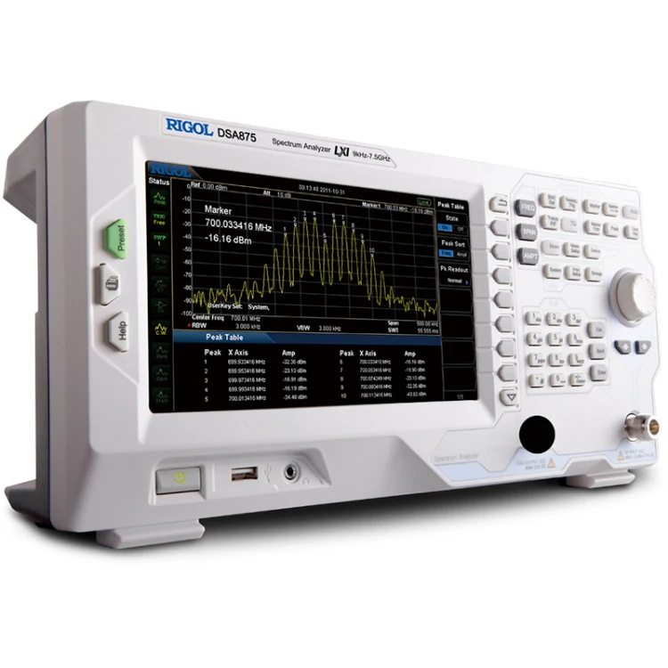 1PC NEW RIGOL DSA875 9kHz-7.5GHz Spectrum Analyzer In Stock 10Hz RBW -161dBm DANL 8