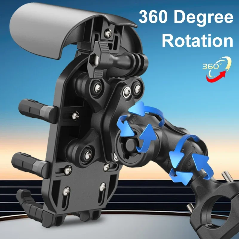 Penyangga Ponsel Motor Anti Guncangan Pengisi Daya Nirkabel 15W & Pengisian Cepat USB 18W Tipe C 30W untuk Motor Sepeda Skuter