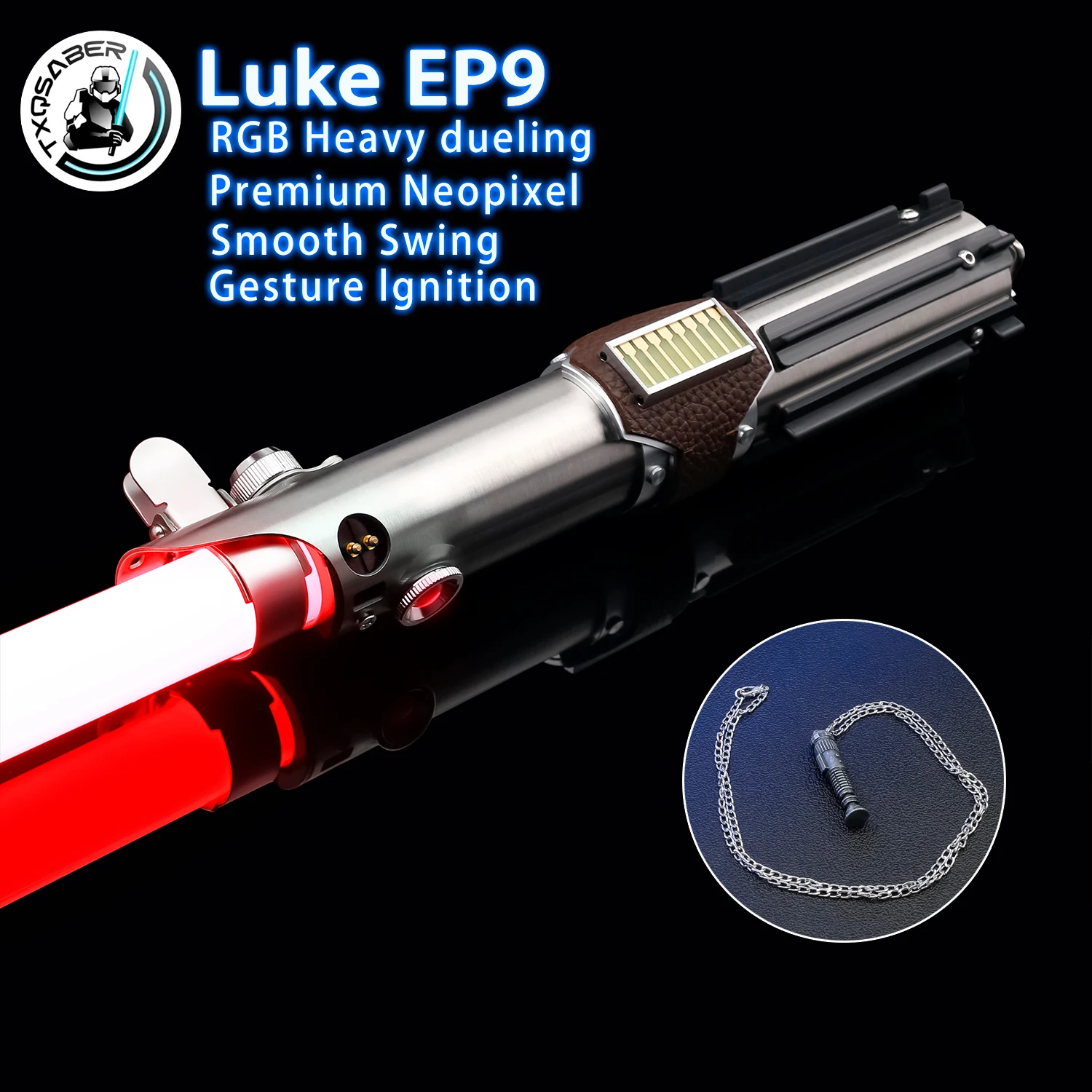 

TXQSABER 2025 NEW Jedi Luke EP9 Replica Lightsaber Metal Hilt Heavy Dueling Proffie 2.2 Light Sword Neo Pixel Laser Cosplay Gift