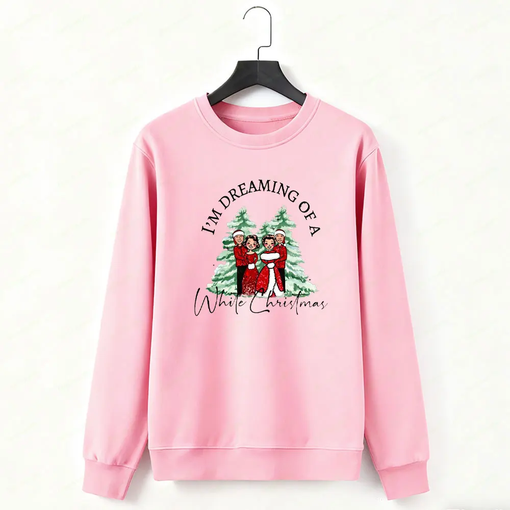 私はホワイトクリスマスを夢見ています パーカー クリスマスファミリーマッチングスウェットシャツ ノームズTシャツ クリスマスファミリーパーカー 女性服