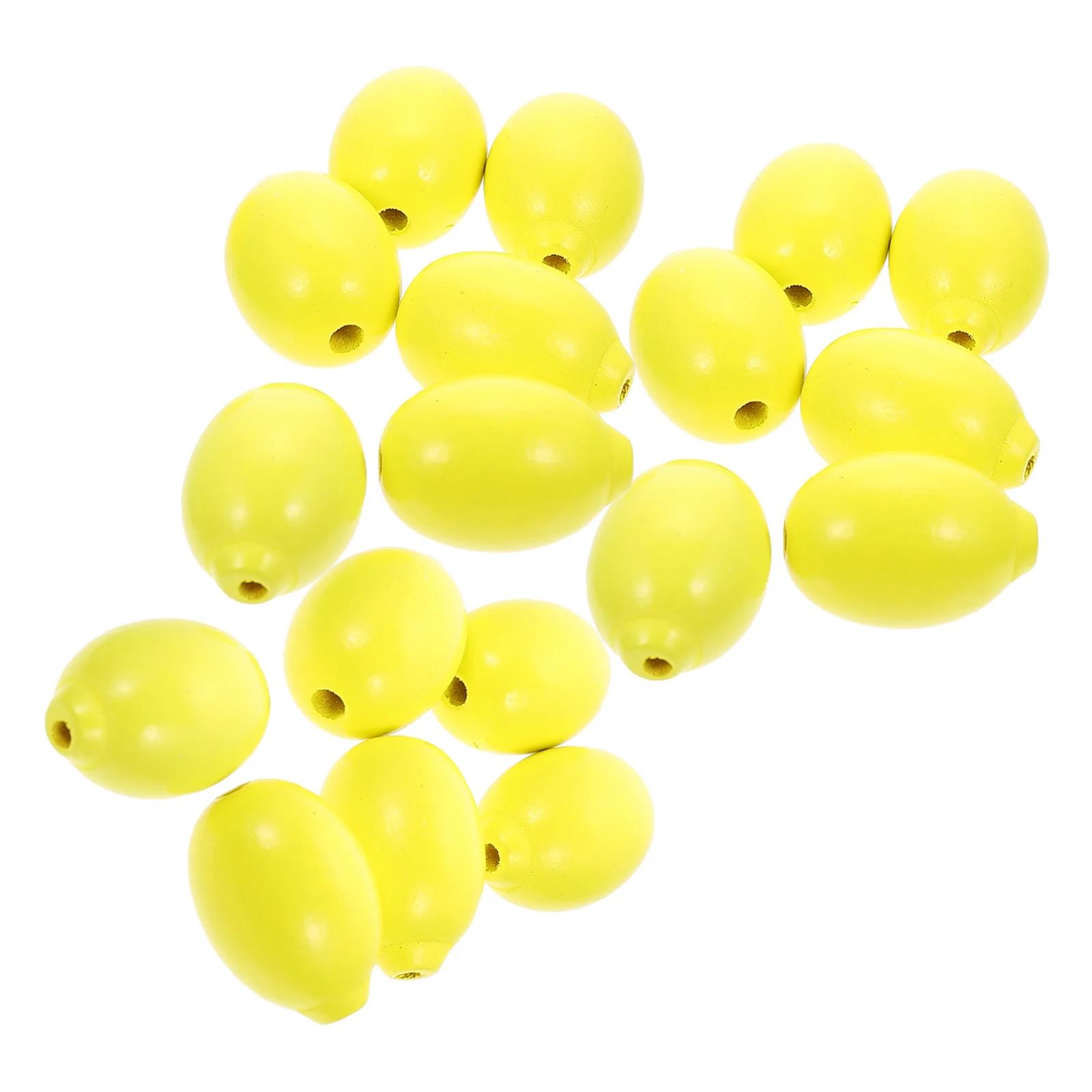 

50Pcs Lemon Wooden Loose Beads Smooth Polished DIY Pendant Making Loose Bead Jewelry Craft Hanging Craft Bead DIY Charms