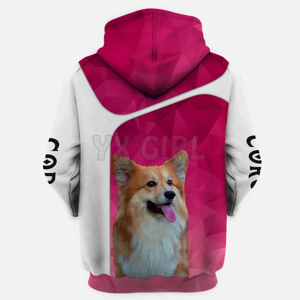 Motif Amerikam Akita Ketika Saya Melihat Kamu Aku Jatuh Dalam Hoodie Cetak 3D Uniseks Pullover Hoodie Anjing Lucu Baju Olahraga Jalanan Kasual