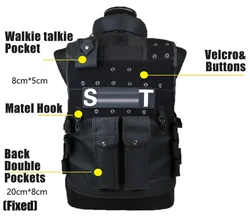 Multi bolsos Tactical Caça Vest, Colete ao ar livre, Treinamento militar, CS Cintura Casaco, Proteção Modular Coletes de Segurança, SWAT