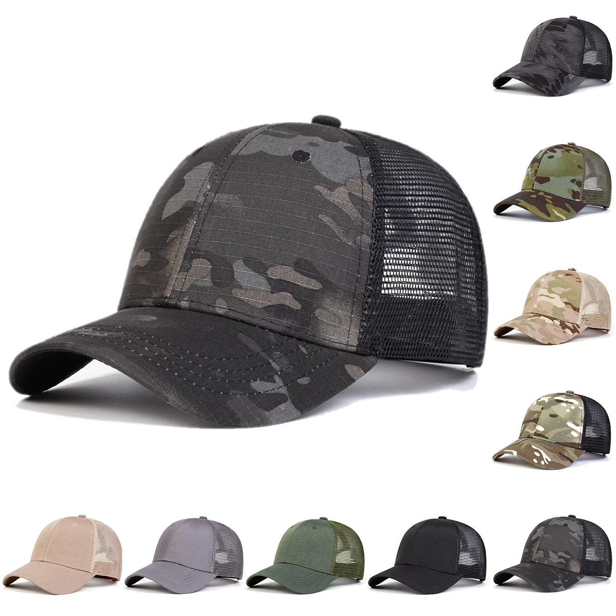 Unisex Solid Color Checkered Cloth Baseball Net Caps Hip Hop Cap Spring Summer Outdoor Adjustable Casual Hats Sunscreen Hat