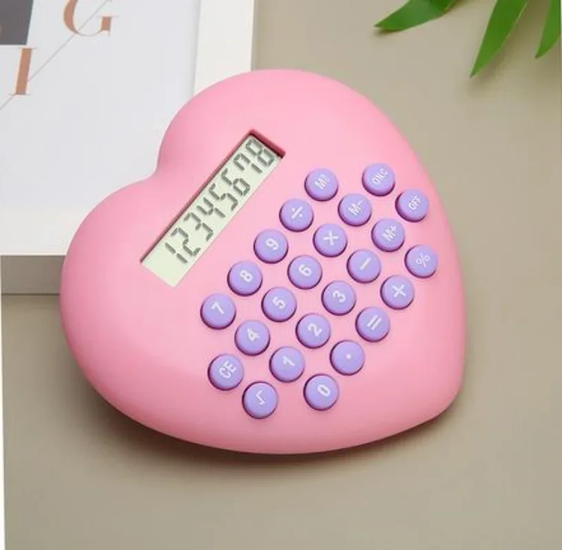 جديد متعدد الوظائف 8 بت آلة حاسبة الإبداعية الحب الكمبيوتر الخط واضح البلاستيك مفاتيح لوازم الطلاب الجملة لطيف آلة حاسبة