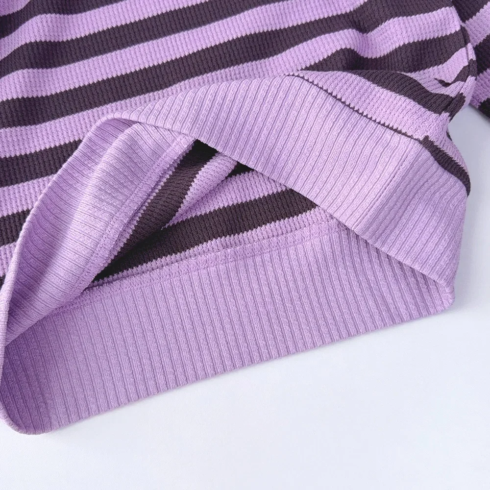 3-7 Years Girl\'s Stripes Clothes Sets Autumn Long Sleeves Top+Soild Color Pants 2Pcs Outfits for Kids Baby Clothing Casual Wear