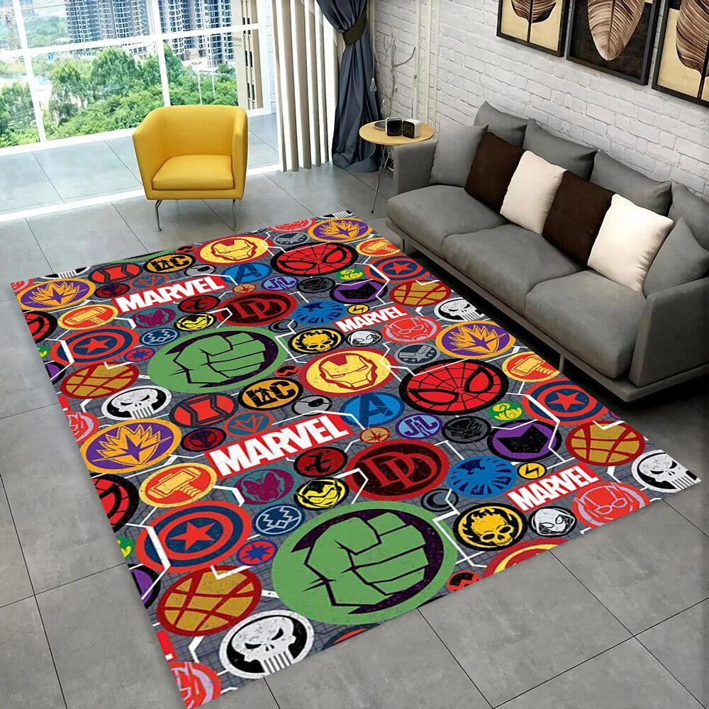 2025 New Cartoon Marvel Spider Man Superhero Rug Carpet for Living Room Bedroom Decor,Floor Mat Non-slip for Sofa Doormat Kids