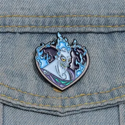 Movie Villain Enamel Pin Heart Brooch Pines Lapel Pins Badge on Backpack Clothing Accessories Fashion Jewelry Friends Gifts