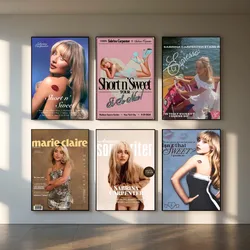 Fashion Singer Sabrina Carpenter portrait Poster HD art sticky wall waterproof home living room bedroom bar aesthetic decoration