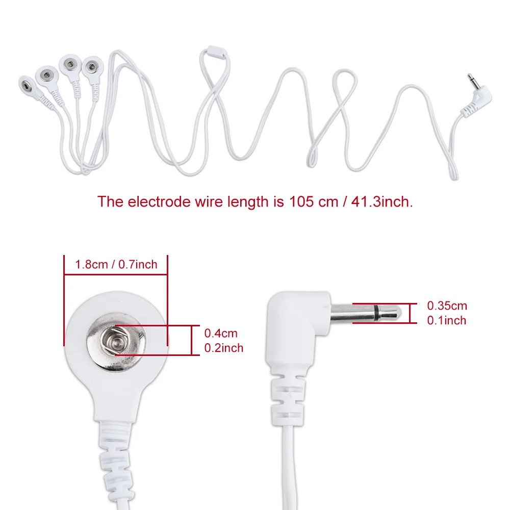 3.5mm 2/4heads Connection Cable for Tens Massager Electrotherapy Machine Electrode Lead Wires Massage & Relaxation