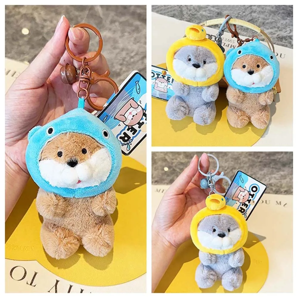 Animals Doll Cartoon Otter Keychain Decorations Keys Accessories Plush Otter Bag Pendant Duck Fish Shape Soft Stuffed