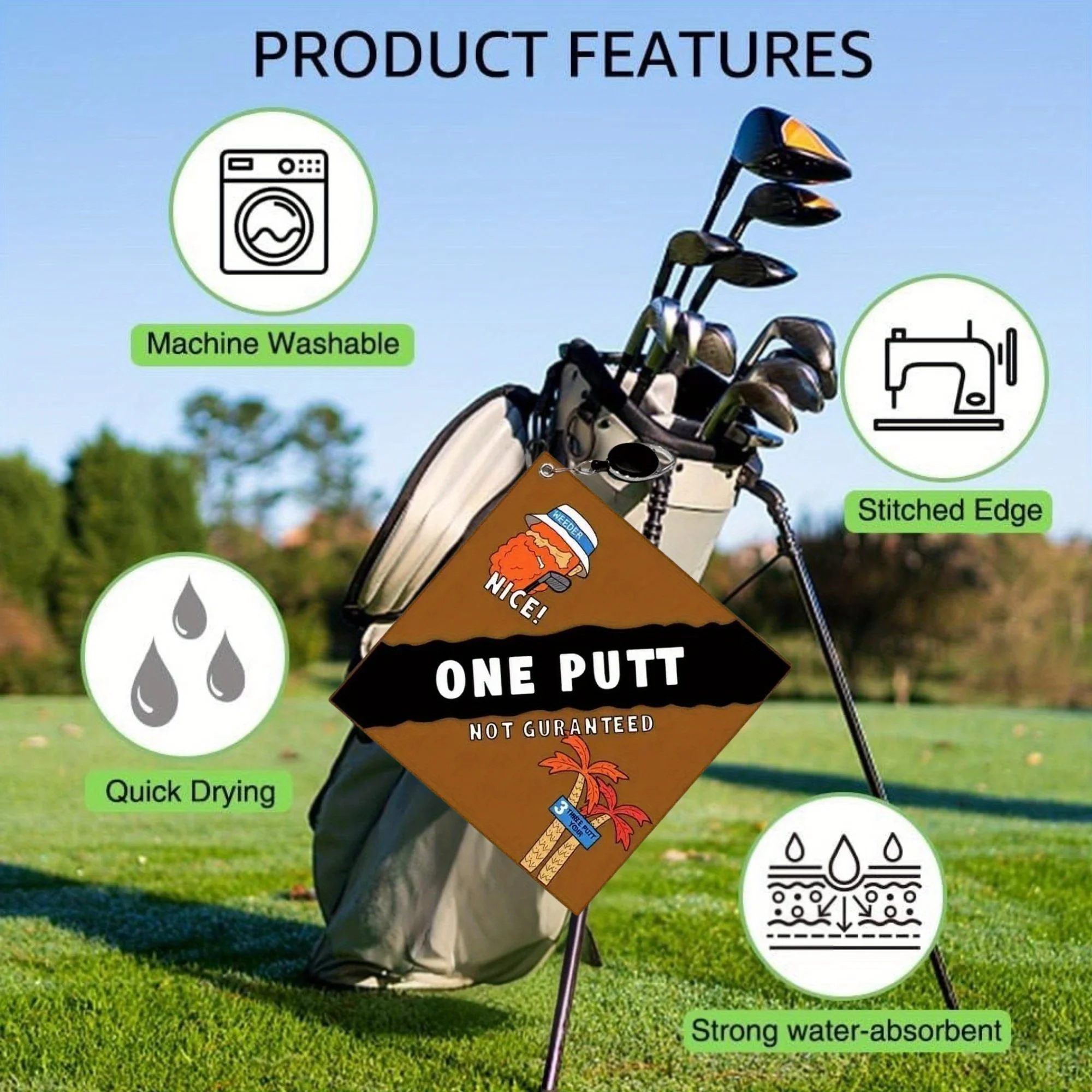 Premium-Golfhandtuch im neuen Stil, 2-in-1-Golfhandtuch, Golfzubehör, super saugfähig und schnell trocknend, für schnelle Reinigung, perfekt für Golf