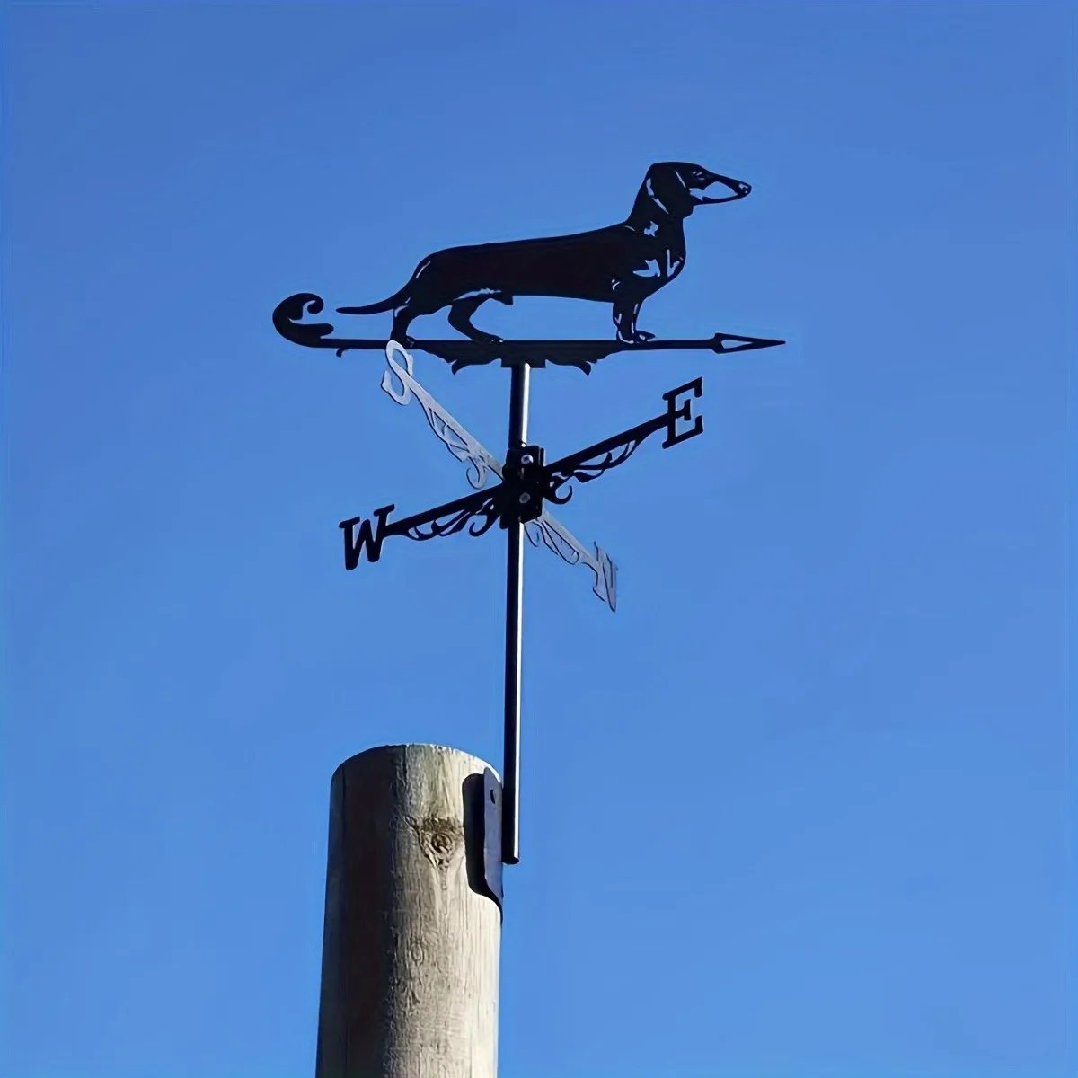 2D  Unique Metal Animal Dachshund Weather Vane - Providing The Perfect Garden Decoration for Your Home, Shed, Fence Post