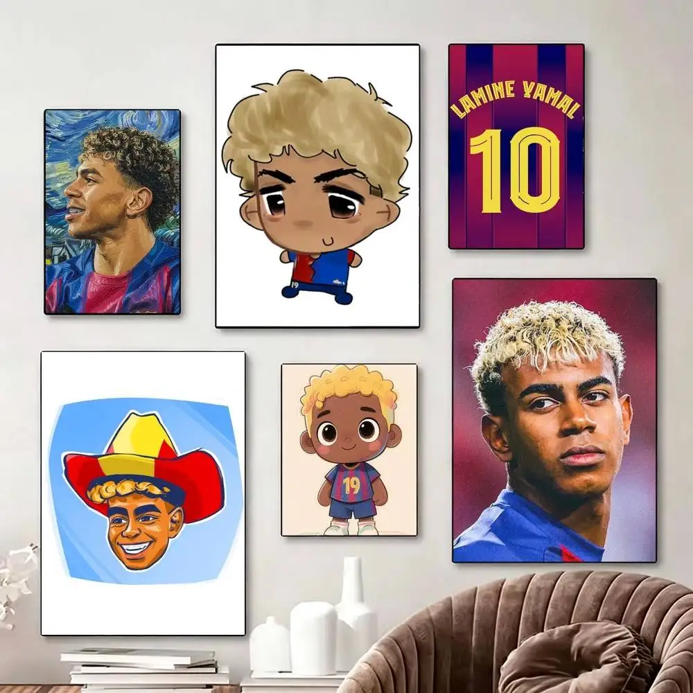 Football L-Lamine Y-Yamal Poster Perfect Space Sticker Self Adhesive for Office Home Theater Wall Art Decor Fancy Gift