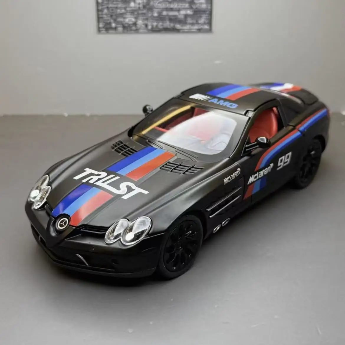 

Модель автомобиля из сплава SLR Joint Graffiti-моделирование спортивного автомобиля, украшение, детская игрушка-головоломка для продвинутых коллекционеров 1:24
