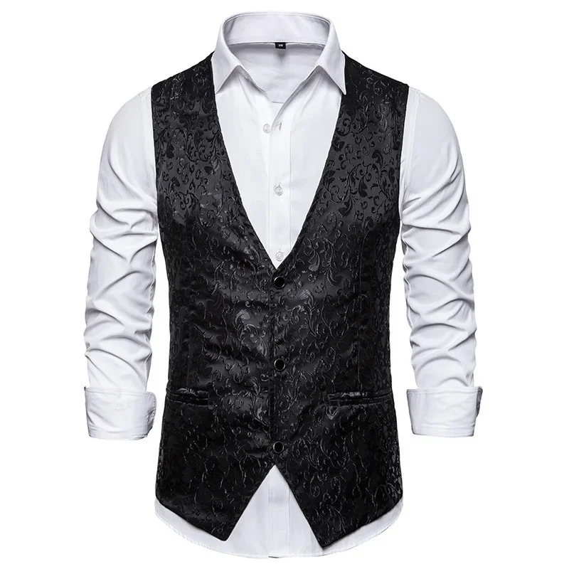 

XX665Autumn and winter new suit vest men Amazon medieval retro vest European size V-neck single-breasted