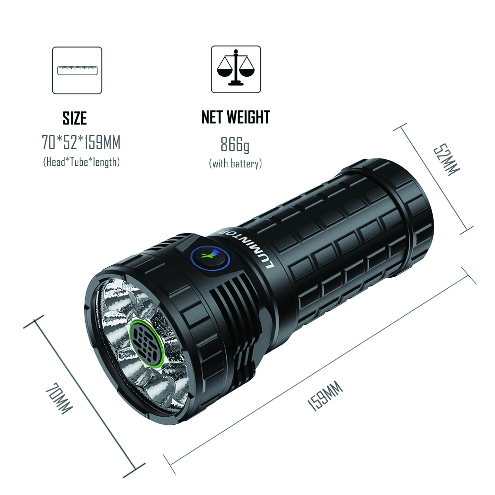 46950 LED Outdoor Flashlight 800 Meters Type C Charge Discharge Power Bank 15000 Lumens High Powerful Torch EDC Lighting GT4695