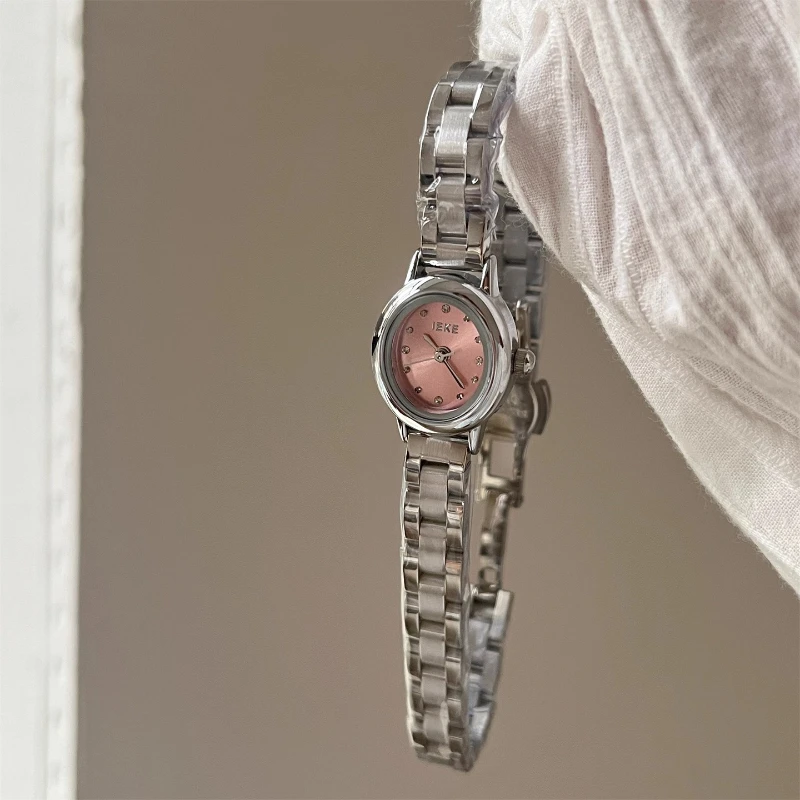 Pink Fashion Women's Quartz Watch Delicate Small Bracelet Clock Gift Stainless Steel Women's Watch