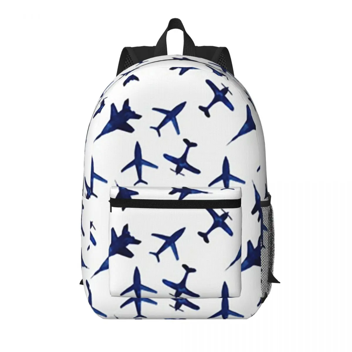 Random Airplanes Pattern Aviation Fighter Pilot Student Backpack School Bag Hiking Travel Daypack Bookbag Shoulder Bags
