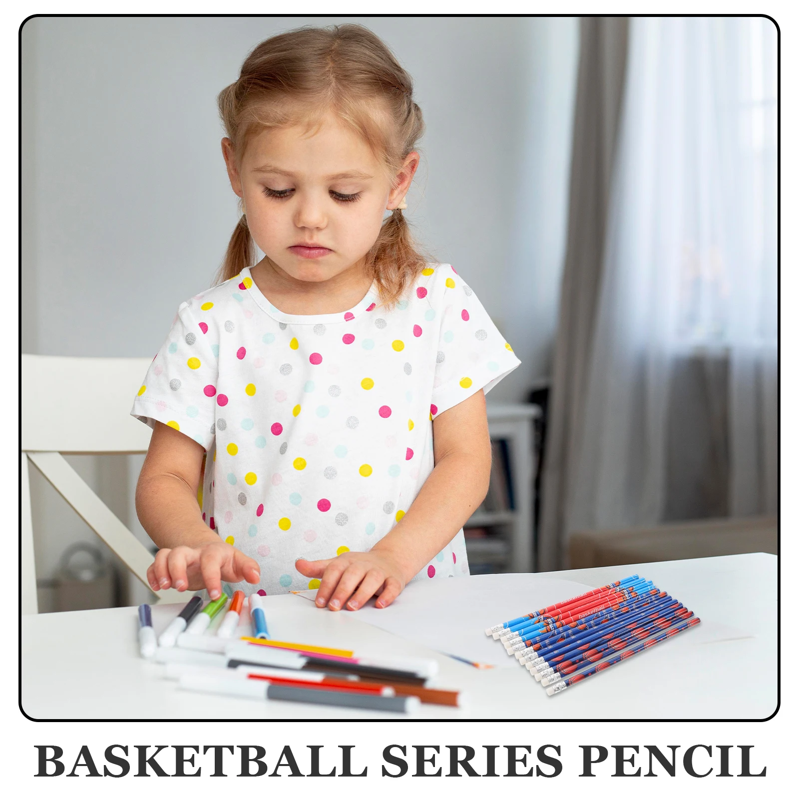 12 Pcs Basketball Pencil Handheld Writing Pencils Drawing Wood Notetaking with Eraser Colored Drafting Multi-function
