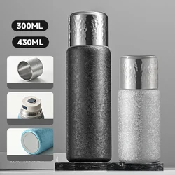 Stainless Steel Thermos Mug Bottle Tea Coffee Cup with Titanium Covered Inner Double Wall Insulated Vacuum Flasks Business Gift