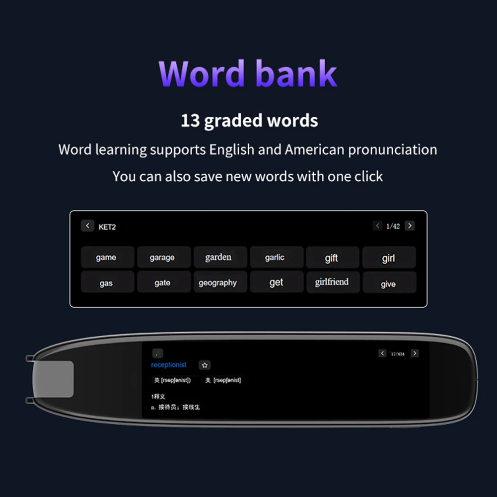 Translation Pen 142 Languages Smart Scanner Translator Pen Online/Offline Modes Recording Pen Translator Pen for Teacher Student