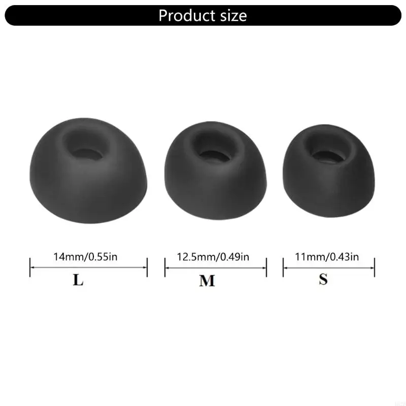 462b 귀 이어폰에 대한 소프트 실리콘 이어티브 소음 격리 이어 팁 세트 3size 6pcs