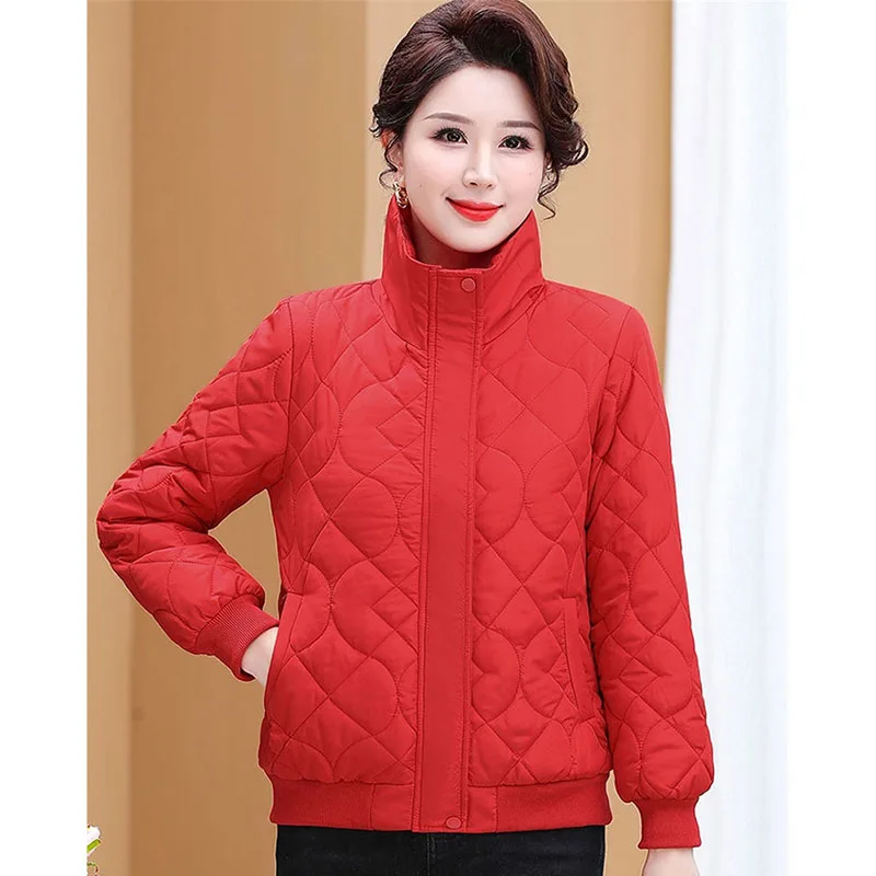 เสื้อแจ็คเก็ตพัฟเฟอร์ไซส์ใหญ่ 5XL สไตล์เกาหลี สำหรับผู้หญิง แฟชั่นปี 2025 เสื้อโค้ทพาร์กาคอตั้ง ทรงหลวม บุผ้าฝ้าย สำหรับฤดูหนาว