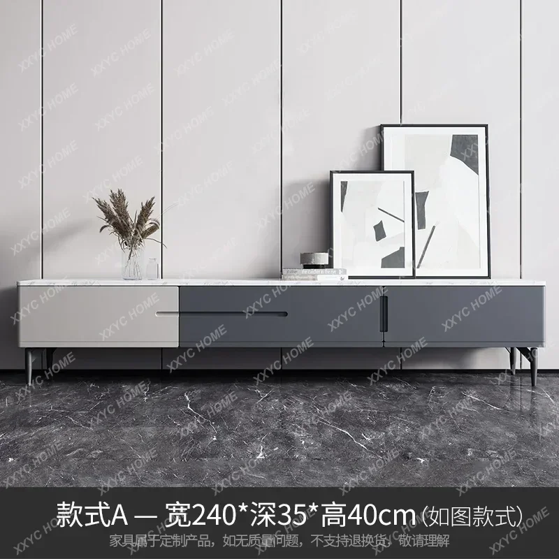 HHGreat discounts  light luxury TV cabinet combination modern minimalist rock slab paint living room wall cabinet