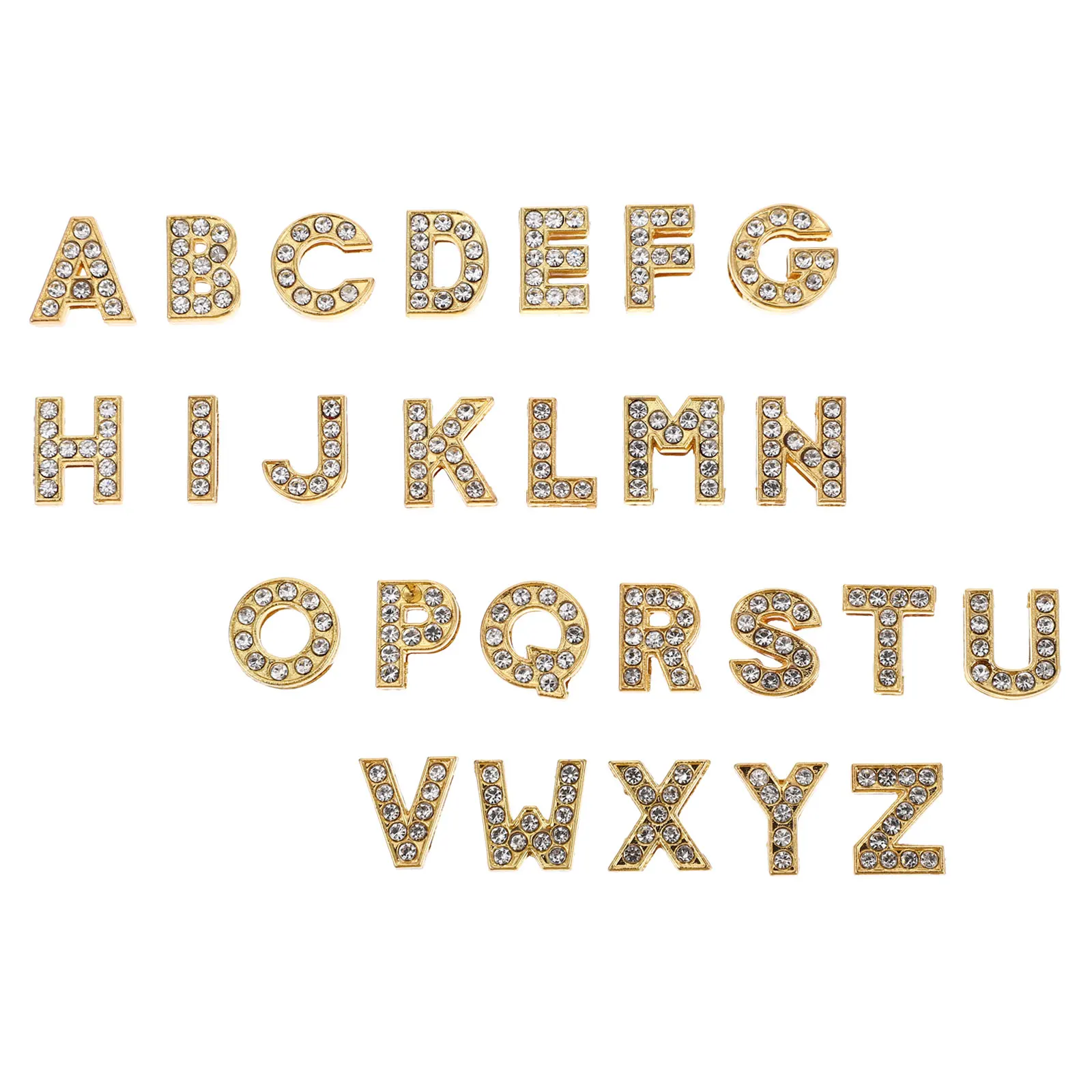 

26pcs Gold Letter Beads Alphabet Jewelry Charms Bracelets Making Diamond Alloy Initials Rhinestone Pendant DIY Accessories
