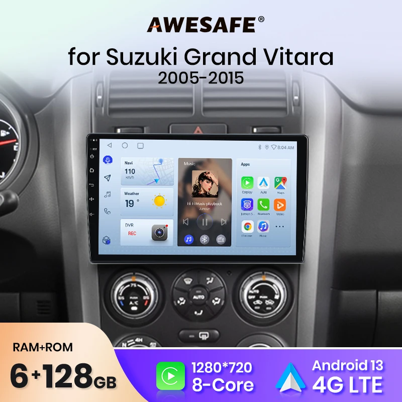 AWESAFE PX9 for Suzuki Grand Vitara 3 2005-2015 2007 Car Radio Multimedia video player GPS No 2din 2 din Android 10.0 2GB+32GB