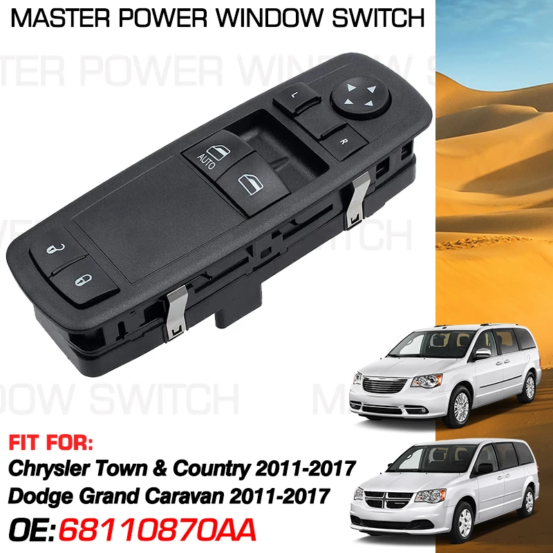 

Car Window Control Switch Master Button 68110870AA 8+8 Pins For Chrysler Town & Country Dodge Grand Caravan 2011-2017 4685732AC