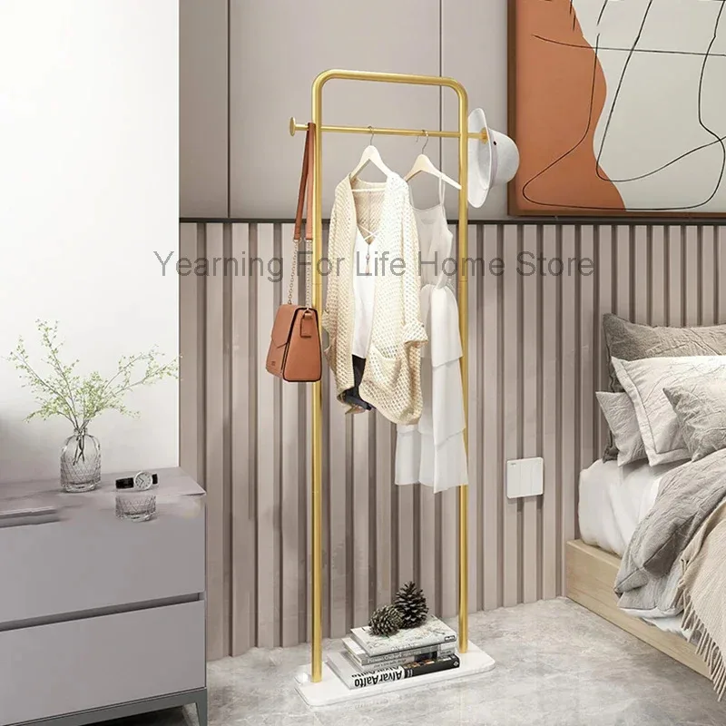 

Entryway Luxury Coat Rack Standing Design Bathroom Metal Hanger Rack Floor Dressing Room Entrance Perchero Home Furniture OA50CR