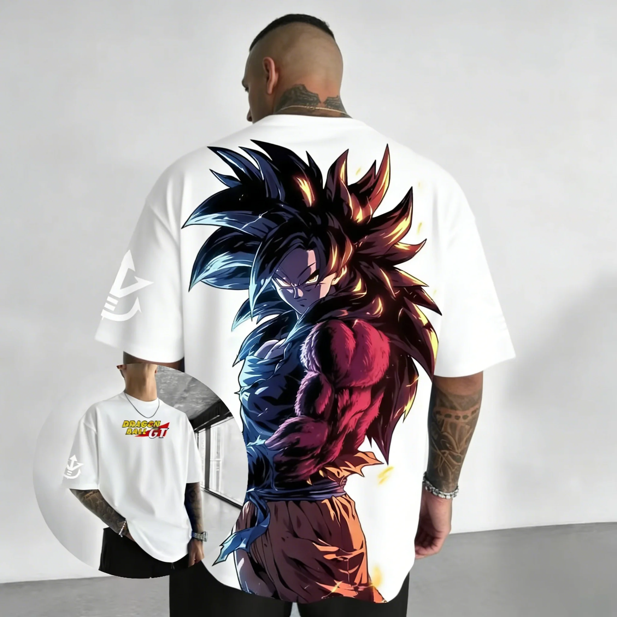 Dragon Ball GT Anime Cotton T-shirt 2026 Summer New Super Saiyan 4 Printed Men's Hip Hop Oversized Casual Short Sleeve Top view 2