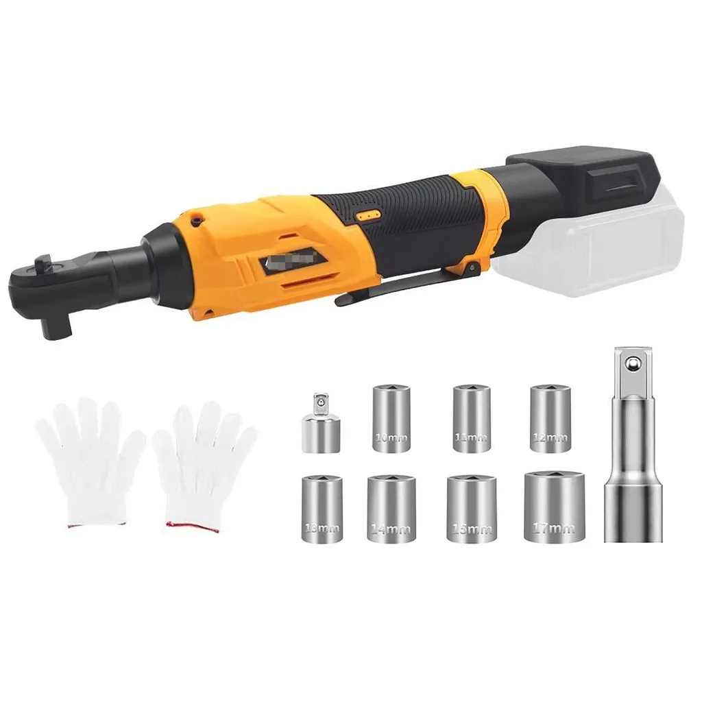 Brushless Ratchet Wrench 3/8'' Electric Impact Driver 100NM Cordless Screw Nut Repair Tools Replacement for DeWalt 20V Tools