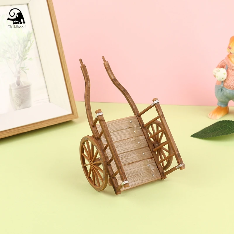 1PCS Dollhouse Miniature Simulation Assembled Cart  Model Furniture Accessories For Doll House Garden Decor Kids Play Toys DIY