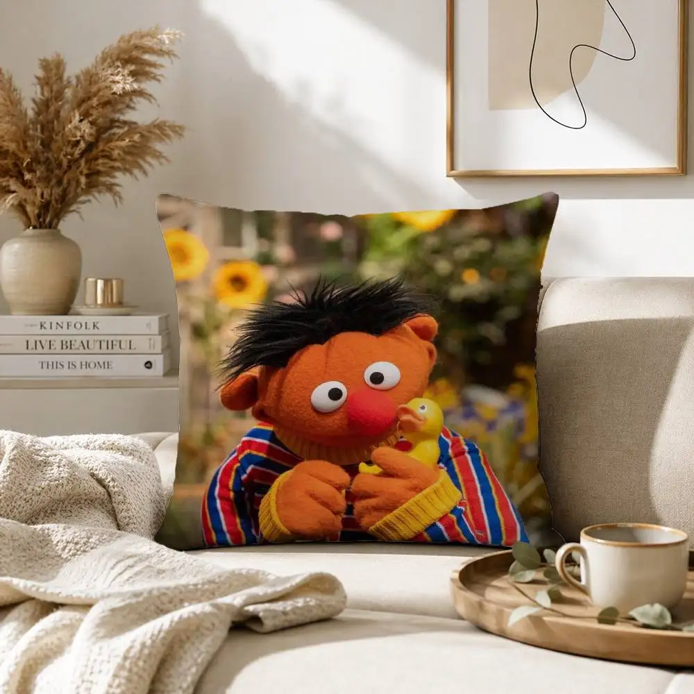 Cute cartoon S-Sesame Street Pillow Case for Sofa Living Room Home office Decor Protective Cover