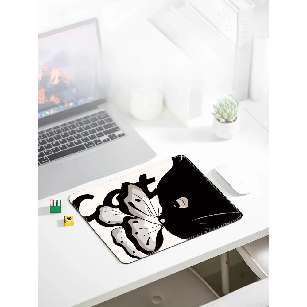 

Small mouse pad, cute cat, simple home office desk mat, lockedge, portable mouse-pads, keyboard playmat