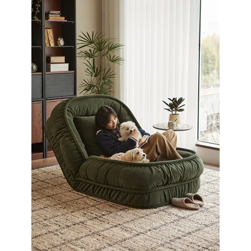 

Human kennel lazy sofa living room balcony household reclining single sofa bed oversized folding recliner