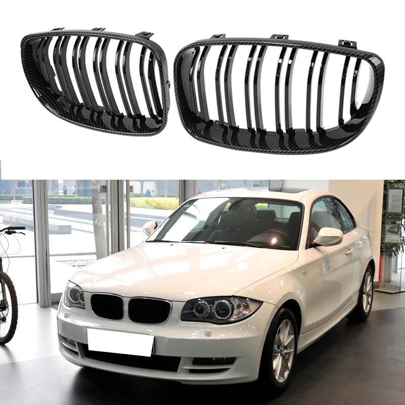 

Carbon Fiber Racing Grill Car Front Grilles Bumper Hood Kidney Grille ABS Grills For BMW E81 E87 E82 E88 128I 130I 135I 08-11