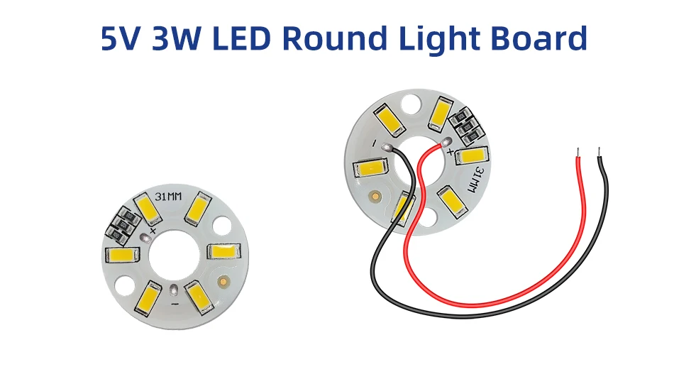 Günstige 10 Stück LED-Lichtplatine 5 V 3 W 6 LEDs SMD5730 runde Glühbirne Lampenquelle Durchmesser 31 mm Rot/Grün/Blau/Gelb/Warm/Weiß/Neutrale Lichter – Detail 1