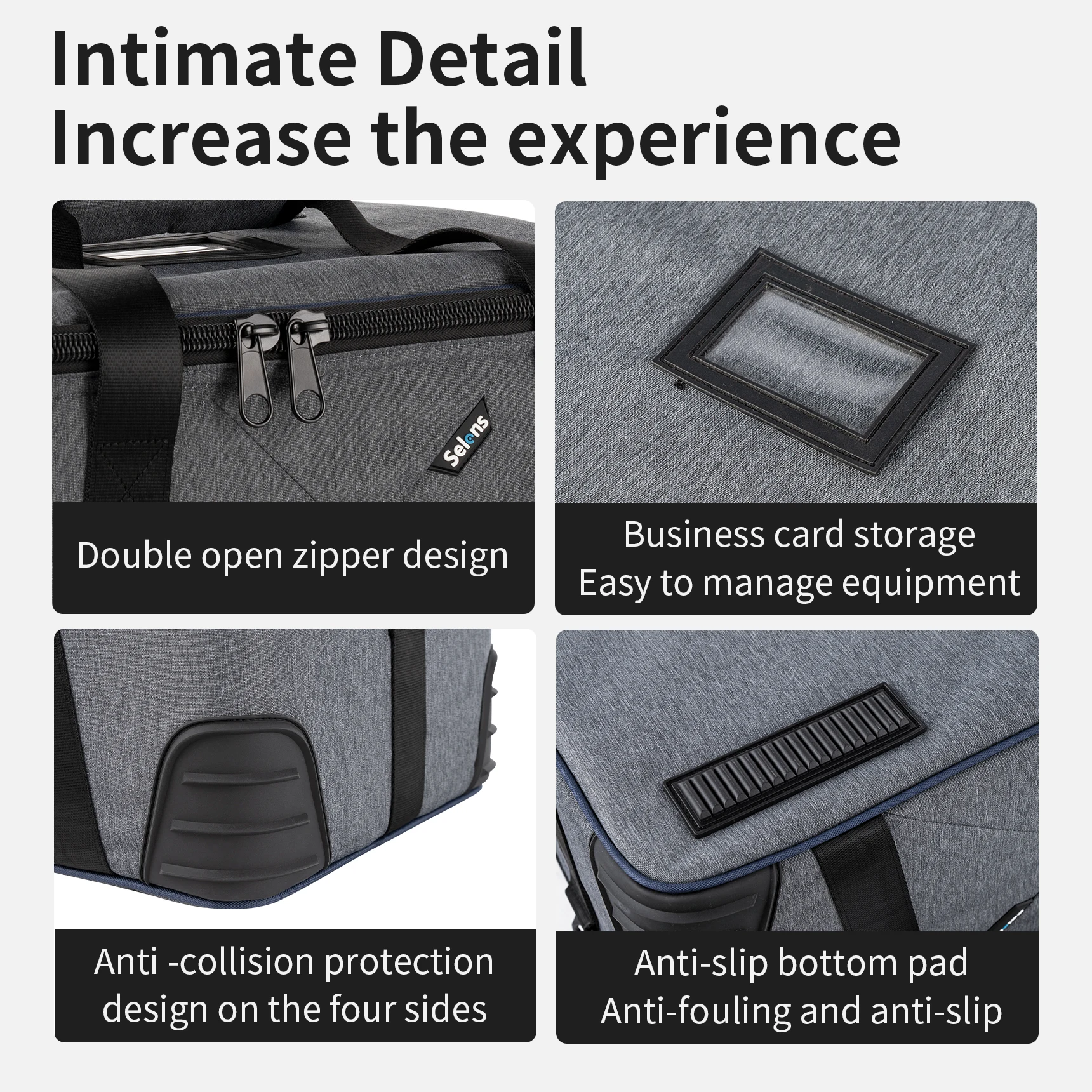 Profesjonalne wodoodporne etui Selens S/M/L na sprzęt do oświetlenia fotograficznego z przegródkami, uchwytem do przenoszenia i paskiem na ramię