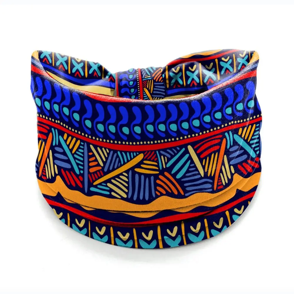 New Elastic Wide Headbands Vintage Knot Flower Print Turban Wide Brim Boho Hair Scarf Yoga