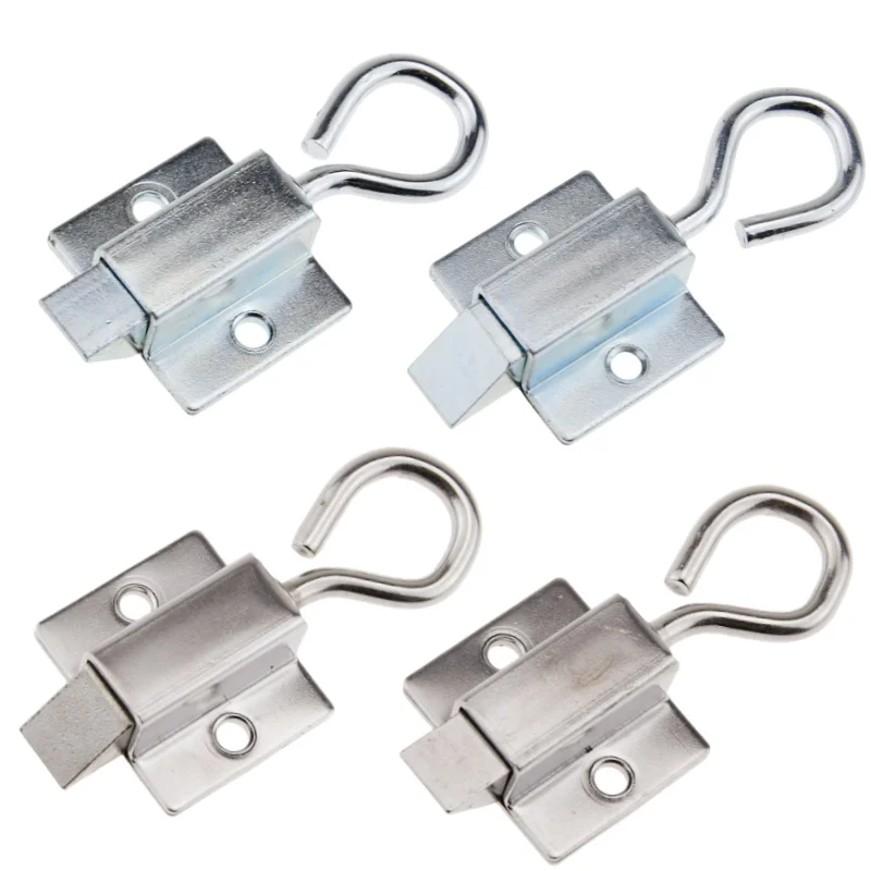 Window Gate Security Pull Ring Spring Bounce Door Bolt Anti-theft Latch Lock Carbon Steel Retractable Hasp Industrial Hardware