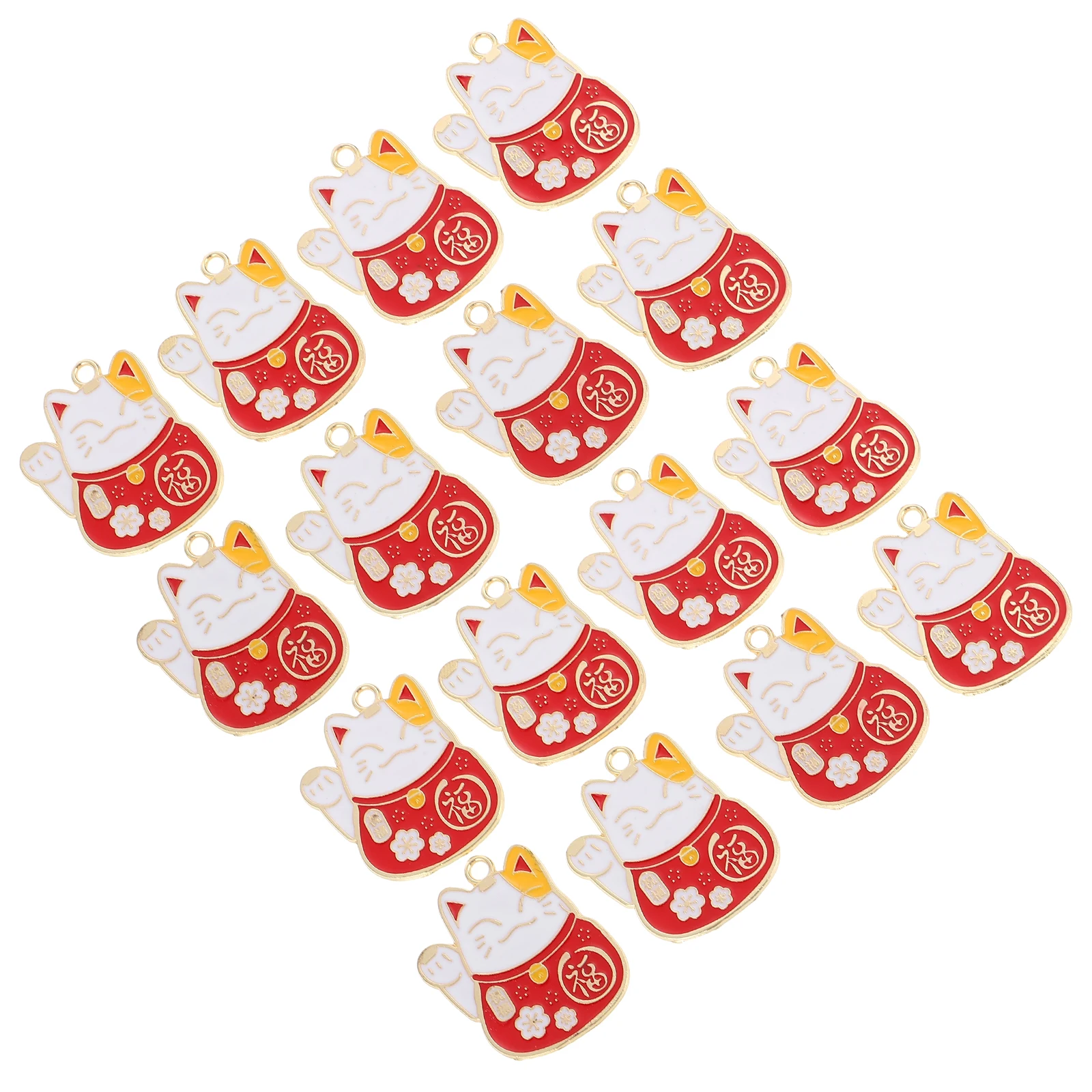 

20pcs Keychains Cat Charms Pendant Jewelry Making Crafts Lucky Kitten Decorations Small Wear-resistant Alloy Accessories